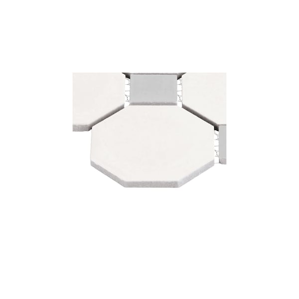 Daltile Daltile Octagon and Dot 2 x 2 Ceramic Mosaic Wall & Floor Tile in White/Grey, 10PK - 65012OCT44MS1P2