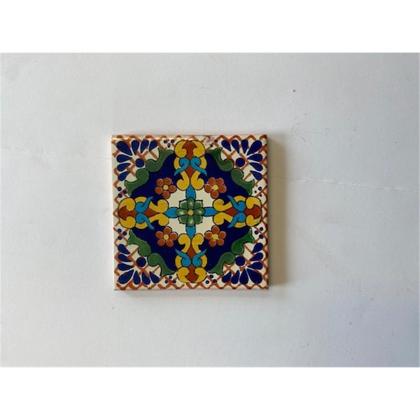 Talavera 4 x 4 in. Mexican Decorative Tiles, L116, 4PK - L116 4X4