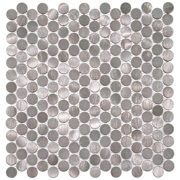 Andova Tiles SAMPLE Orb 075 x 075 Metal Penny Round Mosaic Tile - SAM-ANDORB255