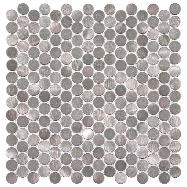 Andova Tiles SAMPLE Orb 075 x 075 Metal Penny Round Mosaic Tile - SAM-ANDORB255