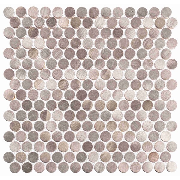 Andova Tiles SAMPLE Orb 075 x 075 Metal Penny Round Mosaic Tile - SAM-ANDORB255