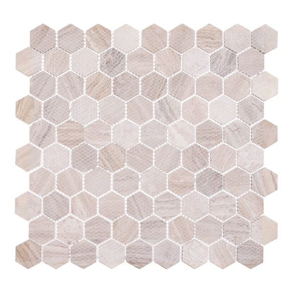Andova Tiles SAMPLE Amarillo 125 x 125 Natural Stone Honeycomb Mosaic Wall  Floor Tile - SAM-ANDAMA102