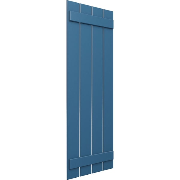 Ekena Millwork True Fit PVC Four Board Spaced Board-n-Batten Shutters, Sojourn Blue , 23W x 40H, PR - TFP101SBF23X040HB