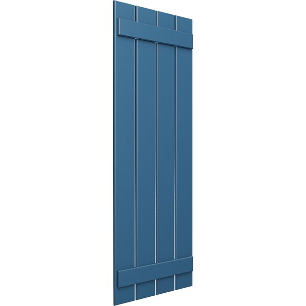 Ekena Millwork True Fit PVC Four Board Spaced Board-n-Batten Shutters, Sojourn Blue , 23W x 40H, PR - TFP101SBF23X040HB
