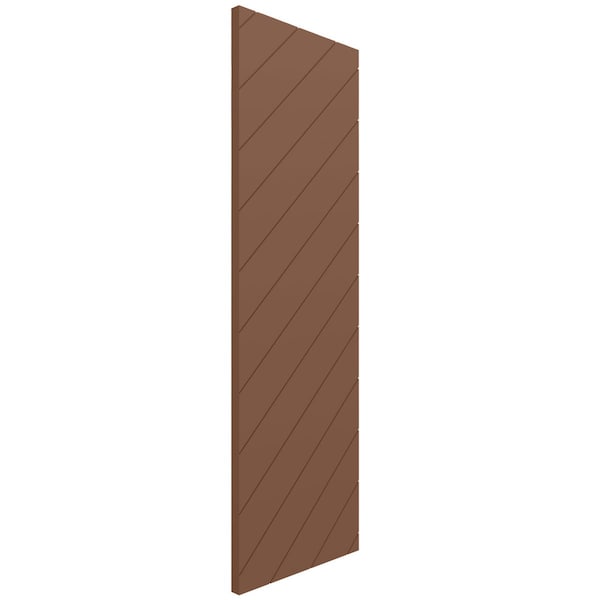 Ekena Millwork 18W x 45H True Fit PVC Diagonal Slat Modern Style Fixed Mount Shutters, Burnt Toffee, PR - TFP001DG18X045BT