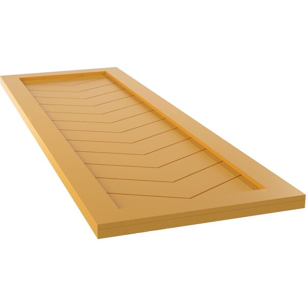 Ekena Millwork True Fit PVC Single Panel Chevron Modern Style Fixed Mount Shutters, Turmeric, 18W x 56H, PR - TFP001CV18X056TU