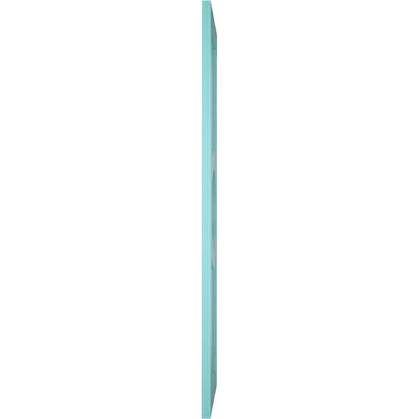 Ekena Millwork True Fit PVC Center Circle Arts & Crafts Fixed Mount Shutters, Pure Turquoise, 15W x 48H, PR - TFP001AC15X048PT