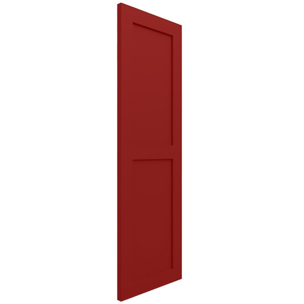 Ekena Millwork True Fit PVC Two Equal Flat Panel Shutters, Fire Red, 15W x 37H, PR - TFP101FPF15X037BR