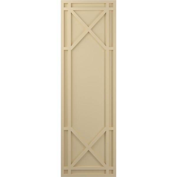 Ekena Millwork True Fit PVC Bungalow Fixed Mount Shutters, Natural Twine, 12W x 44H, PR - TFP001BG12X044NT