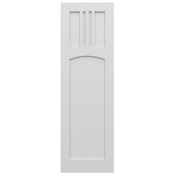 Ekena Millwork True Fit PVC San Miguel Mission Style Fixed Mount Shutters, White, 18W x 49H, PR - TFP001SM18X049WH