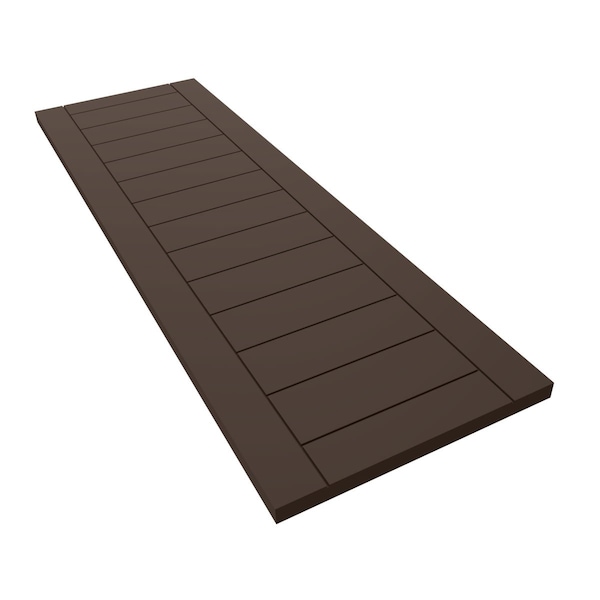 Ekena Millwork True Fit PVC Horizontal Slat Framed Modern Style Fixed Mount Shutters, Raisin Brown, 15W x 35H, PR - TFP001HF15X035TB