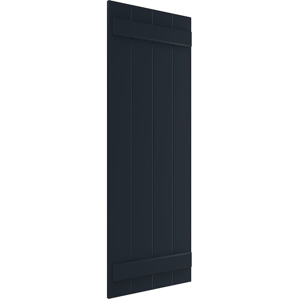 Ekena Millwork True Fit PVC Four Board Joined Board-n-Batten Shutters, Starless Night Blue, 21 1/2W x 53H, PR - TFP101BBF21X053OB