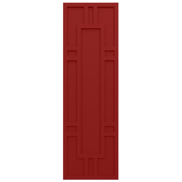 Ekena Millwork True Fit PVC Hastings Fixed Mount Shutters, Fire Red, 18W x 74H, PR - TFP001HS18X074BR