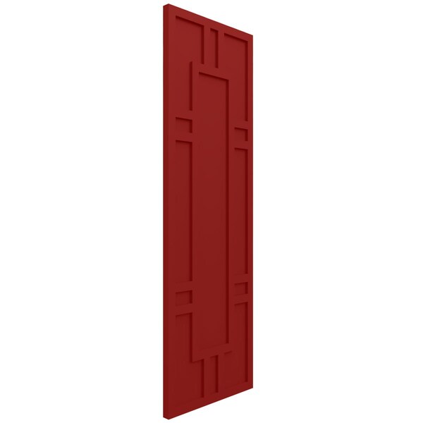 Ekena Millwork True Fit PVC Hastings Fixed Mount Shutters, Fire Red, 18W x 74H, PR - TFP001HS18X074BR