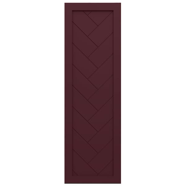 Ekena Millwork True Fit PVC Single Panel Herringbone Modern Style Fixed Mount Shutters, Wine Red, 15W x 47H, PR - TFP001HB15X047WR