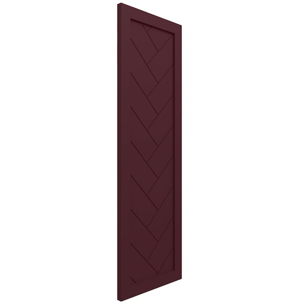 Ekena Millwork True Fit PVC Single Panel Herringbone Modern Style Fixed Mount Shutters, Wine Red, 15W x 47H, PR - TFP001HB15X047WR