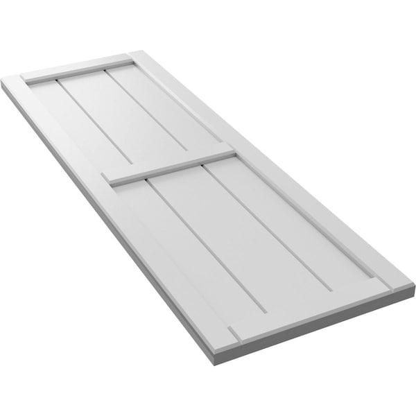 Ekena Millwork True Fit PVC, Three Board Framed Board-n-Batten Shutters, Unfinished, 16 1/8W x 54H, PR - TFP101BF16X054UN