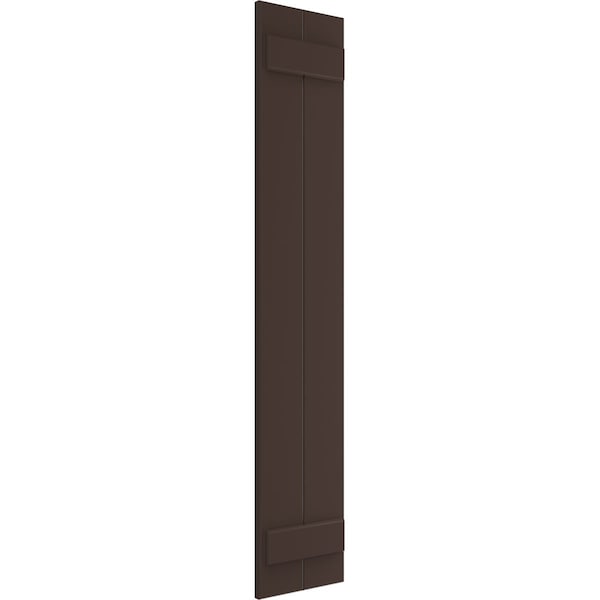 Ekena Millwork True Fit PVC Two Board Joined Board-n-Batten Shutters, Raisin Brown, 10 3/4W x 64H, PR - TFP101BBF11X064TB
