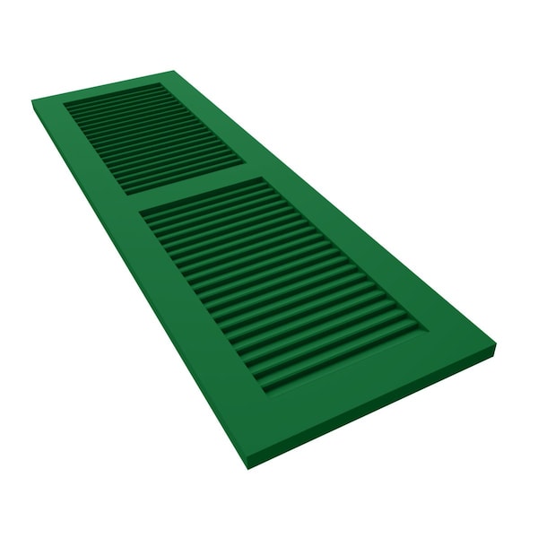 Ekena Millwork True Fit PVC Two Equal Louver Shutters, Viridian Green, 12W x 76H, PR - TFP101LVF12X076HG