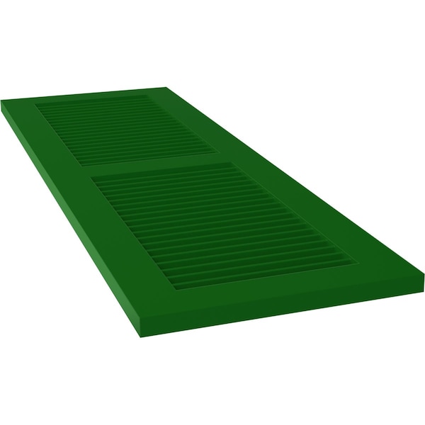 Ekena Millwork True Fit PVC Two Equal Louver Shutters, Viridian Green, 12W x 76H, PR - TFP101LVF12X076HG