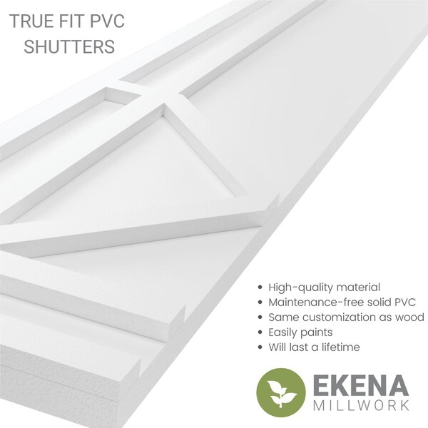 Ekena Millwork True Fit PVC Bungalow Fixed Mount Shutters, Peaceful Blue, 15W x 50H, PR - TFP001BG15X050SB