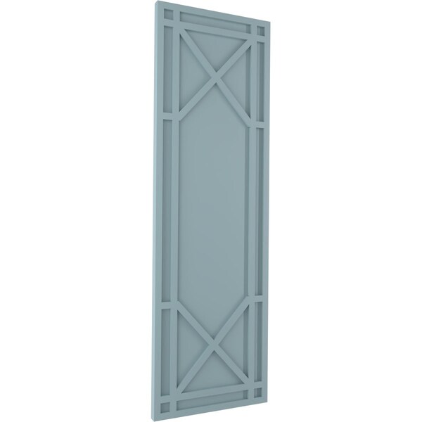 Ekena Millwork True Fit PVC Bungalow Fixed Mount Shutters, Peaceful Blue, 15W x 50H, PR - TFP001BG15X050SB