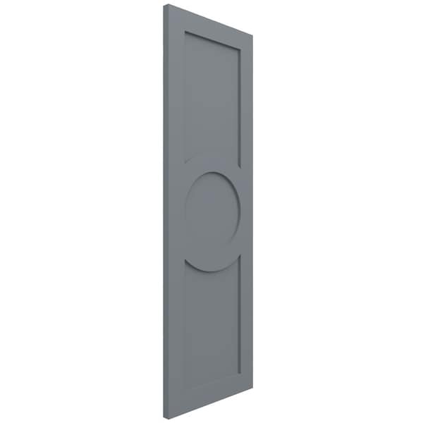 Ekena Millwork True Fit PVC Center Circle Arts & Crafts Fixed Mount Shutters, Ocean Swell, 15W x 49H, PR - TFP001AC15X049CH