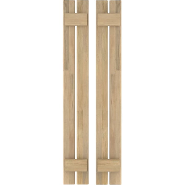 Ekena Millwork Americraft 2-Board (2 Batten) Exterior Real Wood Spaced Board-n-Batten Shutters, ARW101SB207X68UNH, PR - ARW101SB207X68UNH