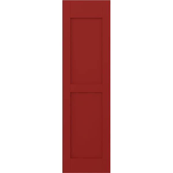 Ekena Millwork Americraft 2 Equal Flat Panel Exterior Real Wood Shutters, RW101FP12X48BRH, PR - RW101FP12X48BRH