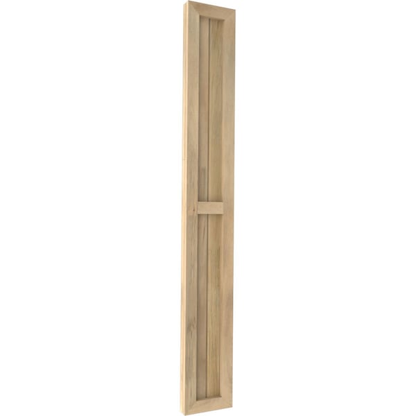 Ekena Millwork Americraft 2-Board Exterior Wood 2 Equal Panel Framed Board-n-Batten Shutters, ARW101BF207X76UNH, PR - ARW101BF207X76UNH