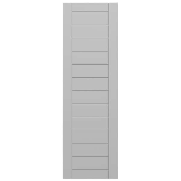 Ekena Millwork True Fit PVC Horizontal Slat Framed Modern Style Fixed Mount Shutters, Primed, 12"W x 35"H - TFP001HF12X035PR