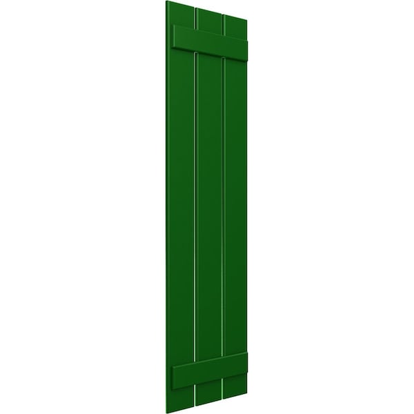 Ekena Millwork True Fit PVC Three Board Spaced Board-n-Batten Shutters, Viridian Green , 17 1/8W x 66H, PR - TFP101SBF17X066HG