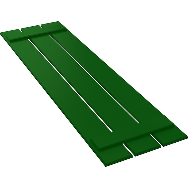 Ekena Millwork True Fit PVC Three Board Spaced Board-n-Batten Shutters, Viridian Green , 17 1/8W x 66H, PR - TFP101SBF17X066HG