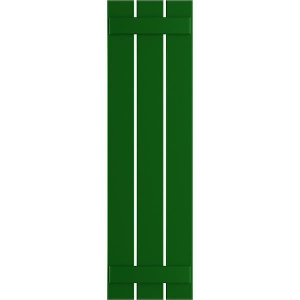 Ekena Millwork True Fit PVC Three Board Spaced Board-n-Batten Shutters, Viridian Green , 17 1/8W x 66H, PR - TFP101SBF17X066HG