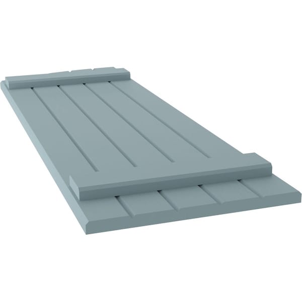 Ekena Millwork Americraft 5-Board (2 Batten) Wood Joined Board-n-Batten Shutters w/Ellipt Top, ARW101BE518X77SBH, PR - ARW101BE518X77SBH