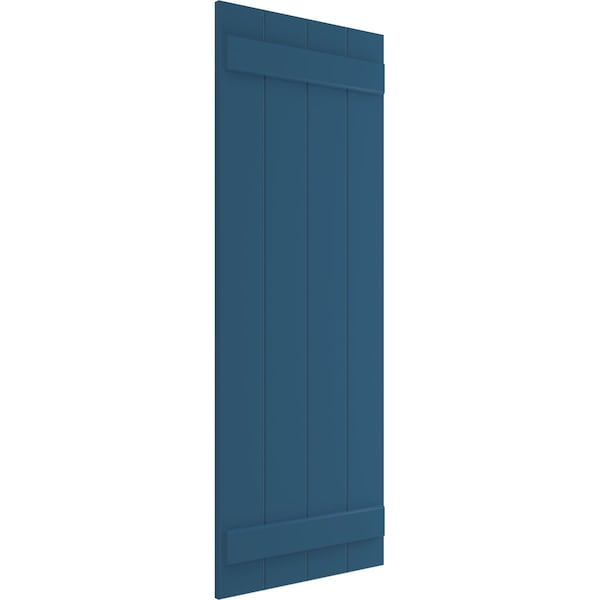 Ekena Millwork True Fit PVC Four Board Joined Board-n-Batten Shutters, Sojourn Blue, 21 1/2W x 41H, PR - TFP101BBF21X041HB