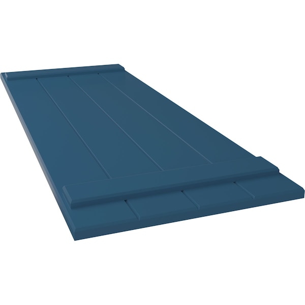 Ekena Millwork True Fit PVC Four Board Joined Board-n-Batten Shutters, Sojourn Blue, 21 1/2W x 41H, PR - TFP101BBF21X041HB