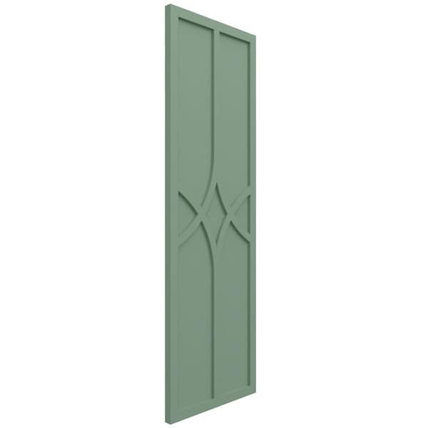 Ekena Millwork True Fit PVC Cedar Park Fixed Mount Shutters, Track Green, 18W x 53H, PR - TFP001CP18X053TG