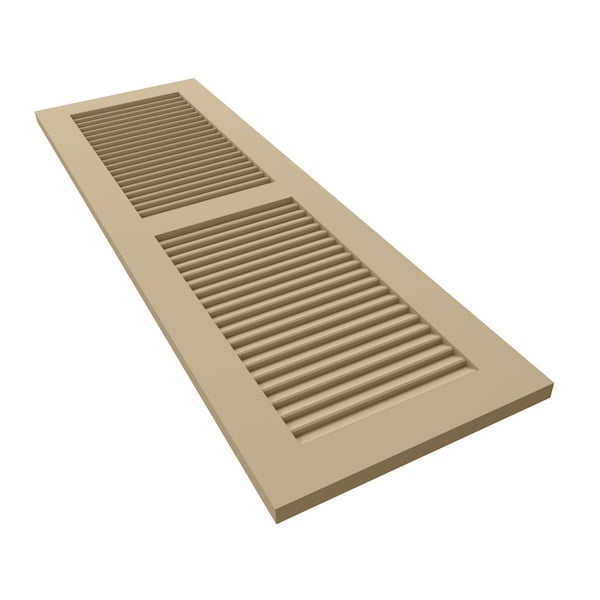 Ekena Millwork True Fit PVC, Two Equal Louver Shutters, Natural Twine, 12W x 27H, PR - TFP101LVF12X027NT