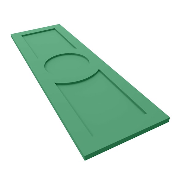 Ekena Millwork True Fit PVC Center Circle Arts & Crafts Fixed Mount Shutters, Lilly Pads, 12W x 60H, PR - TFP001AC12X060LP