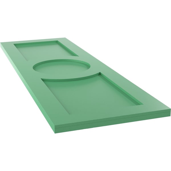 Ekena Millwork True Fit PVC Center Circle Arts & Crafts Fixed Mount Shutters, Lilly Pads, 12W x 60H, PR - TFP001AC12X060LP