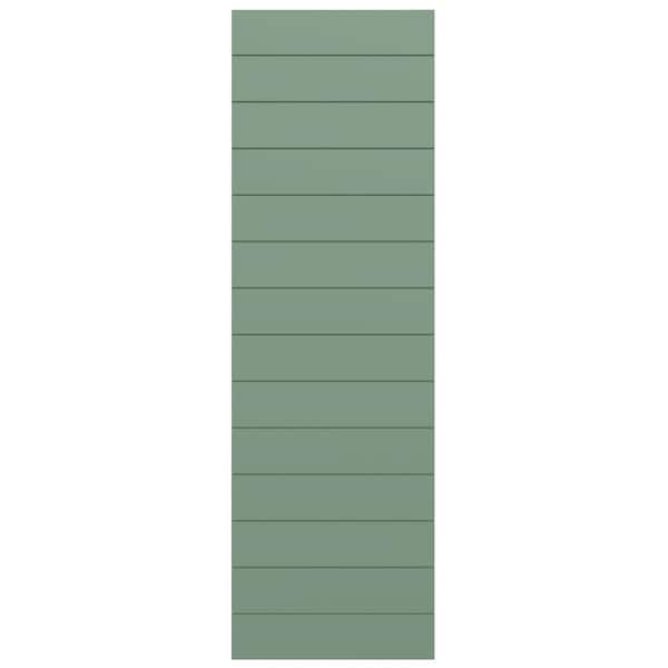 Ekena Millwork True Fit PVC Horizontal Slat Modern Style Fixed Mount Shutters, Track Green, 18W x 41H, PR - TFP001HZ18X041TG