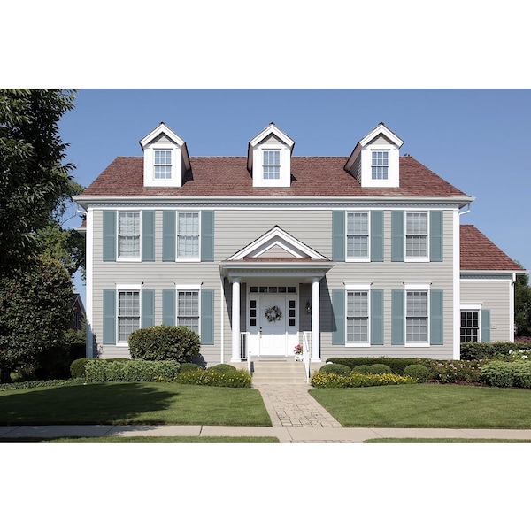 Ekena Millwork True Fit PVC Two Equal Louver Shutters, Peaceful Blue, 15W x 26H, PR - TFP101LVF15X026SB