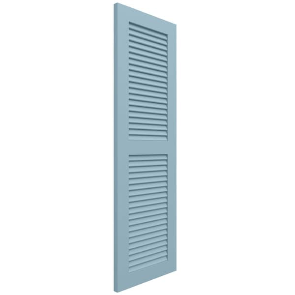 Ekena Millwork True Fit PVC Two Equal Louver Shutters, Peaceful Blue, 15W x 26H, PR - TFP101LVF15X026SB