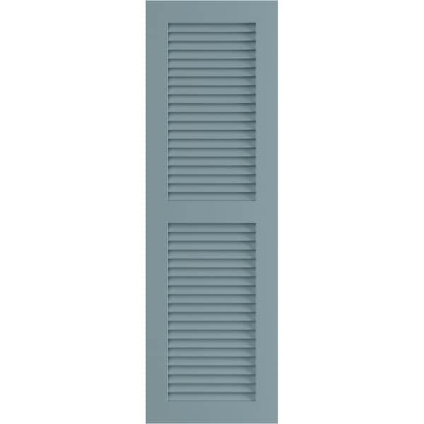 Ekena Millwork True Fit PVC Two Equal Louver Shutters, Peaceful Blue, 15W x 26H, PR - TFP101LVF15X026SB