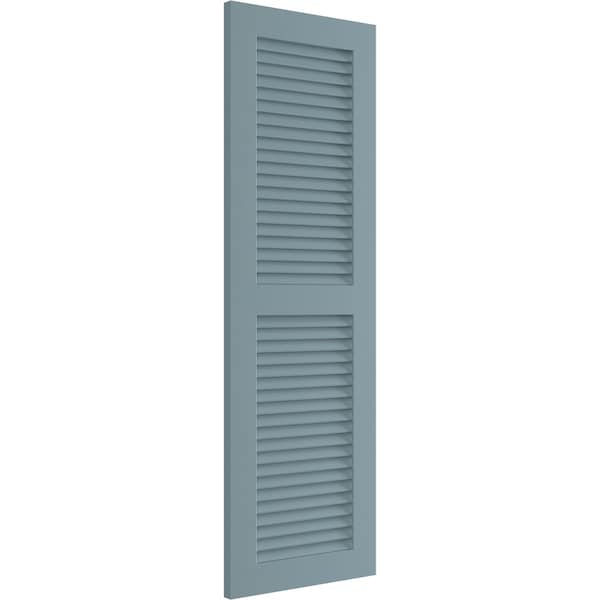 Ekena Millwork True Fit PVC Two Equal Louver Shutters, Peaceful Blue, 15W x 26H, PR - TFP101LVF15X026SB