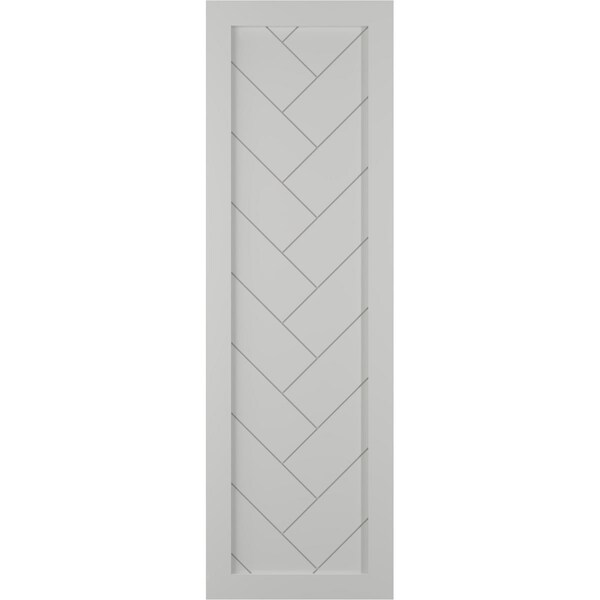 Ekena Millwork True Fit PVC Single Panel Herringbone Modern Style Fixed Mount Shutters, Hailstorm Gray, 12"W x 27"H - TFP001HB12X027ST