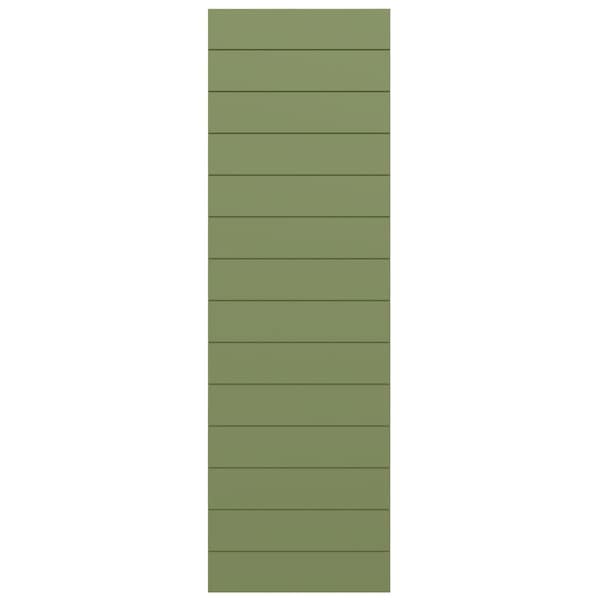 Ekena Millwork True Fit PVC Horizontal Slat Modern Style Fixed Mount Shutters, Moss Green, 18W x 52H, PR - TFP001HZ18X052MG