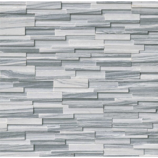 Msi Alaska Gray 3D Ledger Corner 6 In. X 18 In. Honed Marble Wall Tile, 6PK - ZOR-PNL-0013