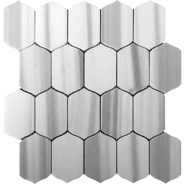 Apollo Tile Cloud Gray 12.2 in x 13.2 in Equator Polished Floor and Wall Mosaic Tile 5.59 sqft/case, 5PK - APLMRM8801A